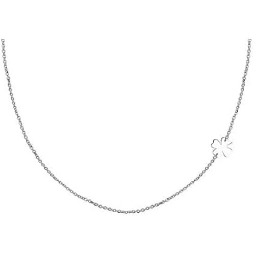 VENSERI S925 Sterling Silver Jewelry Four Leaf Clover Necklace Lucky Necklace for Women Sideways Necklace Birthday Gift