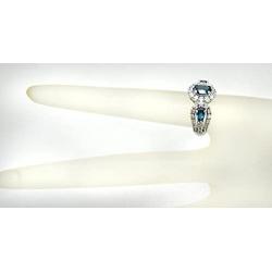 RB Gems Sterling Silver 925 Ring Genuine Gemstone Oval 7x5 mm with Rhodium-Plated Finish, 3-Stone-Style