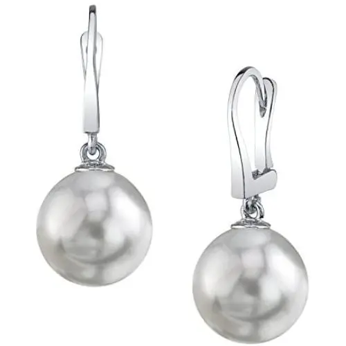 THE PEARL SOURCE 14K Gold AAA Quality Round Genuine White Akoya Cultured Pearl Classic Elegance Earrings for Women THE PEARL SOURCE 14K Gold AAA Quality Round Genuine White Akoya Cultured Pearl Classic Elegance Earrings for Women