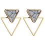 Triangle Dangle Earrings Geometric Double Triangle Marble Turquoise Statement Drop Earrings Stud Ear for Women Girls Jewelry