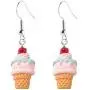 Cute Colorful Ice Cream Drop Earrings for Women Girls Little Pearl Ice Cream Dangle Earrings Creative Mini Dessert Jewelry