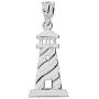 Unique Lighthouse Charm Pendant Necklace in Sterling Silver