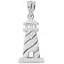 Unique Lighthouse Charm Pendant Necklace in Sterling Silver Unique Lighthouse Charm Pendant Necklace in Sterling Silver