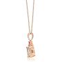 Gin & Grace 14K Rose Gold Natural Emerald Cut Genuine Morganite & Genuine Pink Tourmaline with Diamond Statement Cocktail Pendant for Women