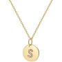 Mothers Day Gifts Initial Necklace Dainty Round Disc Letters Alphabet Pendant Necklace 14K Real Gold Plated Personalized Pendant Necklace for Women