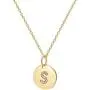 Mothers Day Gifts Initial Necklace Dainty Round Disc Letters Alphabet Pendant Necklace 14K Real Gold Plated Personalized Pendant Necklace for Women