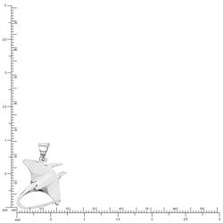 Sterling Silver Manta Ray Necklace Pendant with 18'' Box Chain