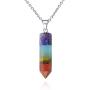 7 Chakra Natural Stones Pendants Necklace Healing Gemstone Crystal Energy Necklaces for Women Men Ladies Girls