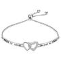 925 Sterling Silver Knot Inspirational Bracelet Engraved''Always My Sister, Forever My Friend'' Adjustable Sisters Bracelets Friendship Jewelry for Women