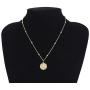 Ailiessy Circle Round Constellation Necklace Personalized Sunflower Flower Zodiac Pendant Necklace for Women Girls Trendy Jewelry Gifts