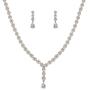 WeimanJewelry Women Cubic Zirconia CZ Bridal Marquise Tennis Long Teardrop Pendant Necklace and Dangle Earrings Set for Wedding Bride Jewelry