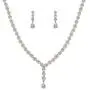 WeimanJewelry Women Cubic Zirconia CZ Bridal Marquise Tennis Long Teardrop Pendant Necklace and Dangle Earrings Set for Wedding Bride Jewelry