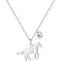Girls Horse Necklace, Dainty Horse Jewelry for Girls Initial Necklace, Stainless Steel Kids Heart Initial Necklace Horse Girl Horse Pendant Letter Necklace Horse Gifts for Teen Girls Horse Lovers