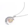 Halloween Jewelry 925 Sterling Silver Moon and Pumpkin Bat Luminous Beads Glow Pendant Necklace, 18 inches Halloween Jewelry 925 Sterling Silver Moon and Pumpkin Bat Luminous Beads Glow Pendant Necklace, 18 inches
