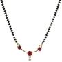 Efulgenz Fashion Jewelry Set of Indian CZ Mangalsutra Pendant Necklace Stud & Hoop Earrings