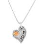Paz Creations 925 Sterling Silver Moms Heart Design with Flower Necklace