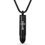 Getname Necklace Stainless Steel Cross Necklace Bullet Urn Necklace Cremation Jewelry Keepsake Memorial Pendent