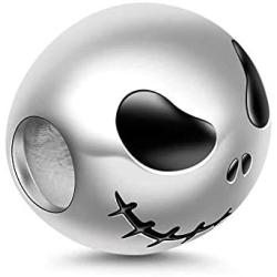 Bolenvi Jack Skellington Nightmare Before Christmas Halloween 925 Sterling Silver Charm Bead for Pandora & Similar Charm Bracelets or Necklaces