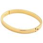 Edforce Stainless Steel Womens 18k Gold Plated Stackable Bangle Bracelet Hinged Oval-Shape Slip-On, (58mm x 49mm)