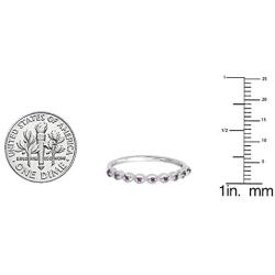 Dazzlingrock Collection Round Gemstone Ladies Anniversary Wedding Stackable Band Ring, Sterling Silver