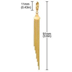 Tassel Dangle Earrings 18k Gold Plated Long Metal Chain Drop Earrings Minimalist Huggie Hoop Fringe Earrings For Women Girls Kids Dainty Hypoallergenic Earrings Christmas Thanksgiving Day Gifts