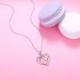 Jewelry Sterling Silver Initial Letter Alphabet A to Z Love Heart Cubic Zirconia Pendant Necklace Gift for Women