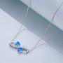 YFN Sister Gifts from Sister, Sterling Silver Always My Sister Forever My Friend Sister Pendant Necklace Jewelry, Birthday Jewelry Gift Necklaces for Sisters (Blue)