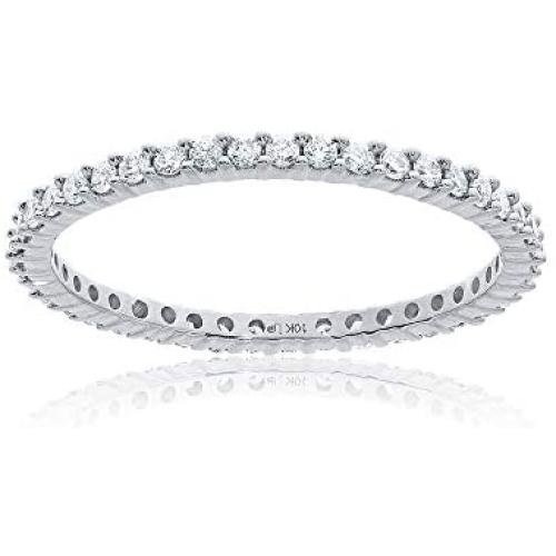 La Joya 1/3-1/2 Carat Total Weight (ctw) Certified Lab Grown Full Diamond Eternity Rings - Solid 10k White Gold - Ultimate Wedding Ring Anniversary Bands And Stackable Rings For Her - Any Ring Size