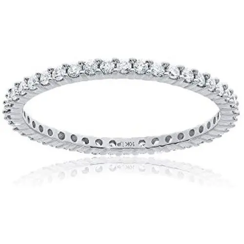 La Joya 1/3-1/2 Carat Total Weight (ctw) Certified Lab Grown Full Diamond Eternity Rings - Solid 10k White Gold - Ultimate Wedding Ring Anniversary Bands And Stackable Rings For Her - Any Ring Size