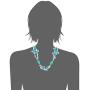 Gem Stone King 24 Inch Simulated Turquoise Color and White Cultured Freshwater Pearl Necklace with Toggle Hook