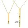sloong 14k Gold Plated Personalized Bar Necklace, Hidden Messages Necklace Engrave Inspiring Necklace with Adjustable Chain Charm Valentines Gift for Women Girls