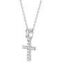 925 Sterling Silver Clear CZ Baptism Christening Cross Pendant Necklace Babies