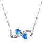 YFN Sister Gifts from Sister, Sterling Silver Always My Sister Forever My Friend Sister Pendant Necklace Jewelry, Birthday Jewelry Gift Necklaces for Sisters (Blue)