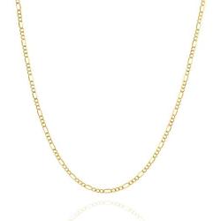 Jewelry Atelier Gold Chain Necklace Collection - 14K Solid Yellow Gold Filled Figaro Chain Necklaces for Women and Men with Different Sizes (2.8mm, 3.7mm, 4.7mm, 5.6mm)