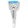 Effy 925 Sterling Silver & 18K Yellow Gold Blue Topaz Statement Ring, 7.6 TCW