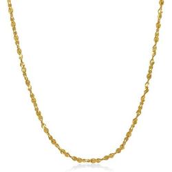 2mm 14k Yellow Gold Plated Twisted Singapore Chain Necklace