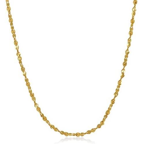 2mm 14k Yellow Gold Plated Twisted Singapore Chain Necklace