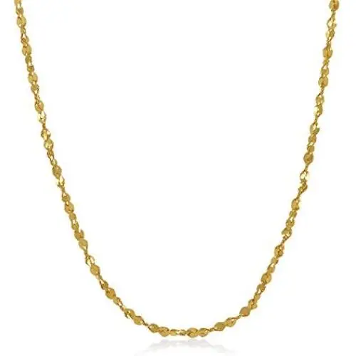 2mm 14k Yellow Gold Plated Twisted Singapore Chain Necklace 2mm 14k Yellow Gold Plated Twisted Singapore Chain Necklace
