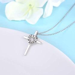 JXJL Sterling Silver Cross Pendant Necklace Gift for Girls Kids Religious Jewelry-I am a Child of God Dancing Cross Pendant