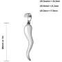 US Jewels Mens 925 Sterling Silver 26mm Italian Horn Good Luck Pendant Necklace, 18in to 24in