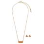 DEMDACO Round Womens Austrian Crystal Silver-Plated Birthstone Necklace & Earrings Set