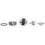 LUX ACCESSORIES Ying Yang Mood Ring Set (5pc)