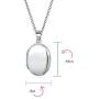 Simple Plain Dome Oval Circle Traditional Keepsake Personalized Engrave Photo Locket For Women Teens Holds Photos Pictures 925 Silver Necklace Pendant Small Medium Large