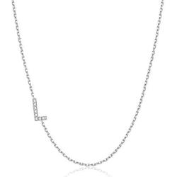 Hanpabum Letter Necklace Initial Necklace for Women Girls, Sideway 26 Alphabet Necklace A-Z