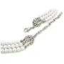 Christina Collection Elegant Multi Layered Strands Cream or White Pearl Crystal Necklace Clip on Earrings Set Gift Bijoux Christina Collection Elegant Multi Layered Strands Cream or White Pearl Crystal Necklace Clip on Earrings Set Gift Bijoux