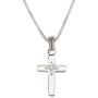 Sterling Silver Cross Necklace with Diamond Accent