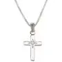 Sterling Silver Cross Necklace with Diamond Accent Sterling Silver Cross Necklace with Diamond Accent
