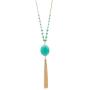 Long Tassel Pendant Necklace for Women Girls, Long Tassel Necklace,Genuine Quartz Stone Pendant Necklace,Ajustable from 32 to 34 Inch
