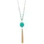 Long Tassel Pendant Necklace for Women Girls, Long Tassel Necklace,Genuine Quartz Stone Pendant Necklace,Ajustable from 32 to 34 Inch