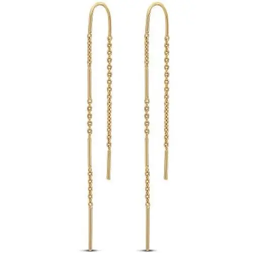 HIGHSTREET .925 Sterling Silver threader chain drop earrings for women | nickel free and Hypoallergenic | lightweight and comfortable for all day wear HIGHSTREET .925 Sterling Silver threader chain drop earrings for women | nickel free and Hypoallergenic | lightweight and comfortable for all day wear